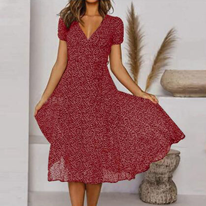 Aireado vestido de verano en línea A con escote en V