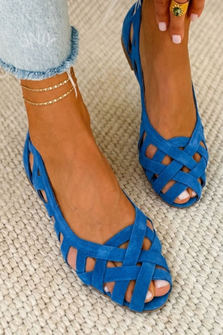 Buty Damskie Płaskie Ażurowe