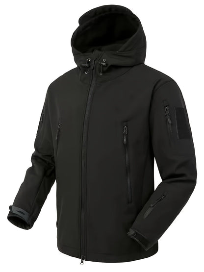 Chaqueta táctica con capucha y bolsillos con cremallera para hombre | Perfecta para actividades al aire libre