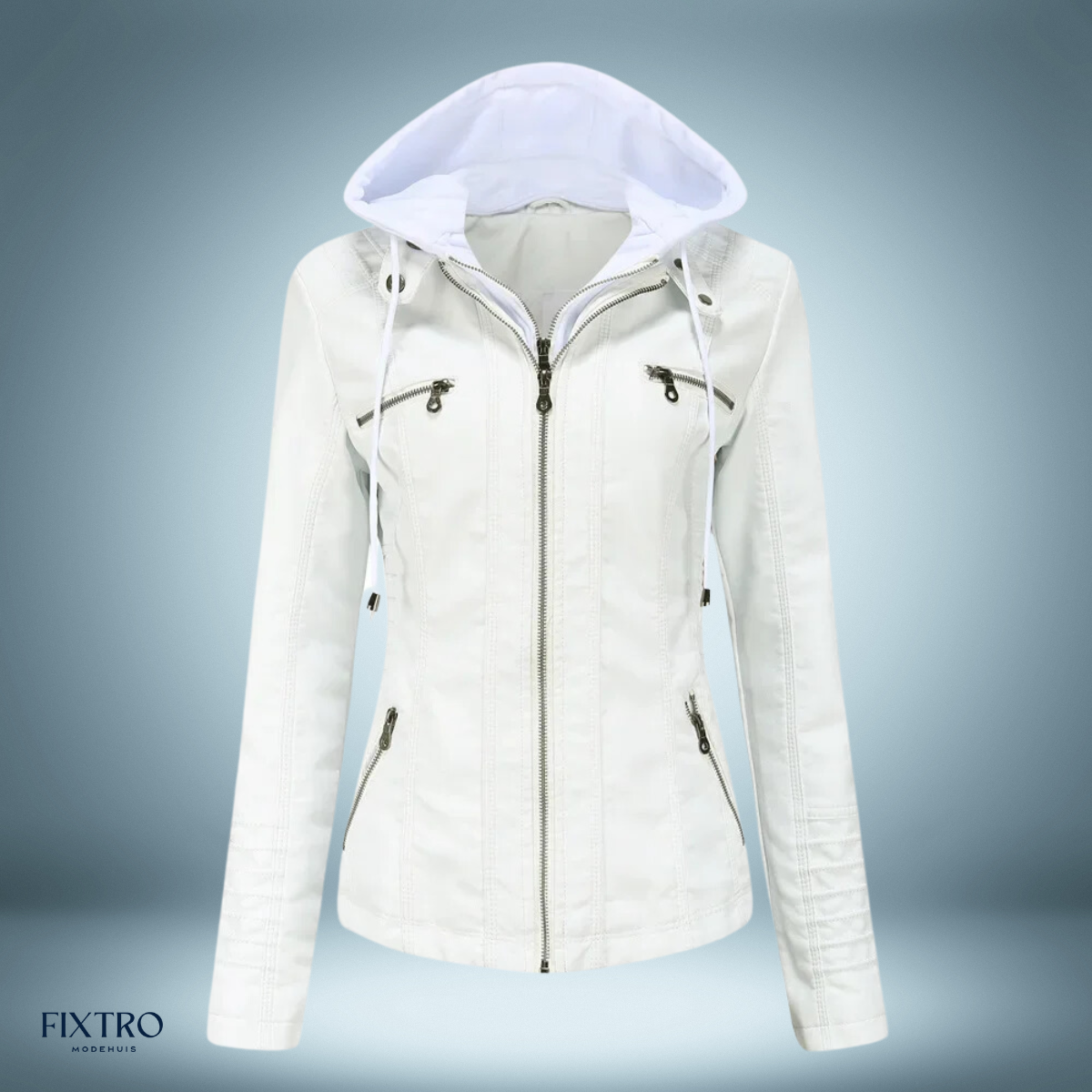 Lyra | Chaqueta de cuero con capucha para mujer, elegante y cómoda