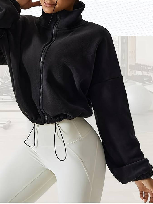 Chaqueta de cuello alto con cremallera para mujer