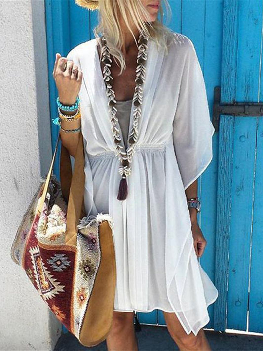 Vestidos de verano para mujer con recogido asimétrico para la playa