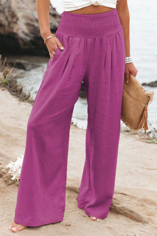 Alexandra - Pantalones de algodón y lino