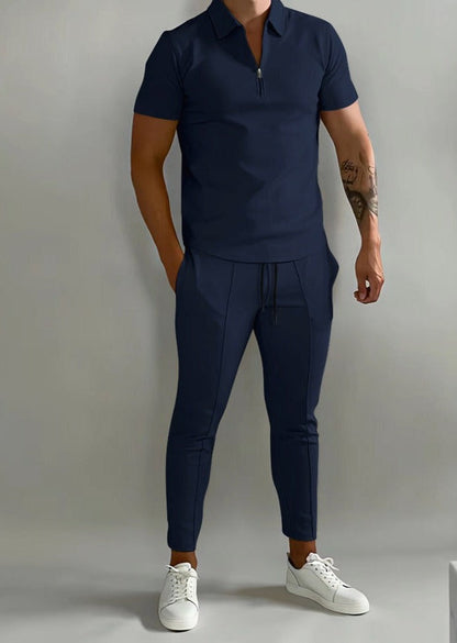 Conjunto de lujo para hombre de 2 piezas con polo y jogger