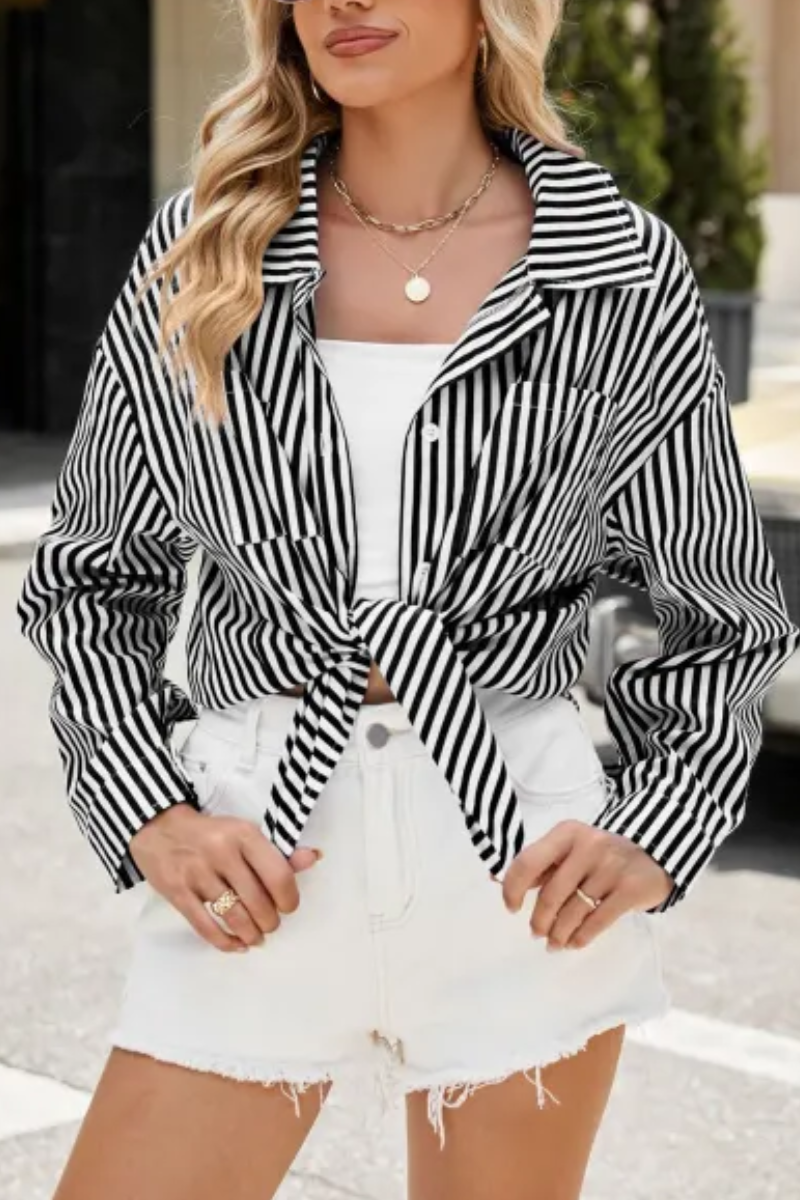 Sabrina | Camisa de rayas con botones para mujer