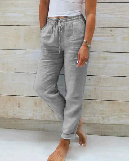 Pantalones de lino para mujer | Casual Chic | 100% Lino de primera calidad | Perfectos para el verano