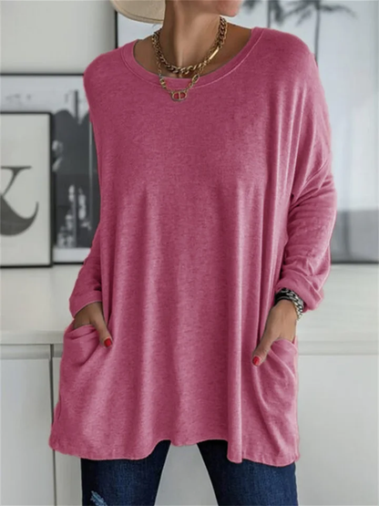Blusa holgada con bolsillo para looks de diario