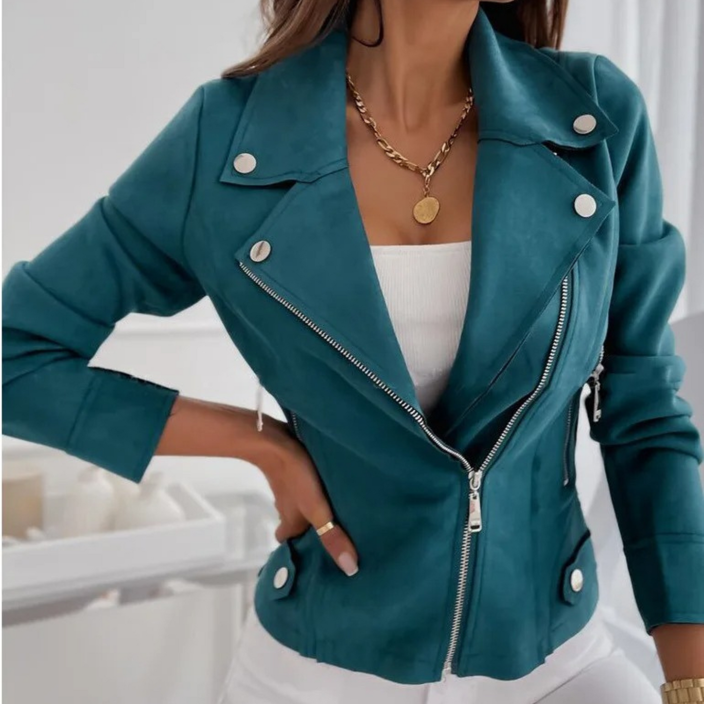 Clara - Chaqueta de ante chic