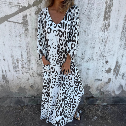 Vestido con estampado de leopardo
