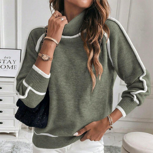 Evelyn | Jersey de punto de lujo verde oliva