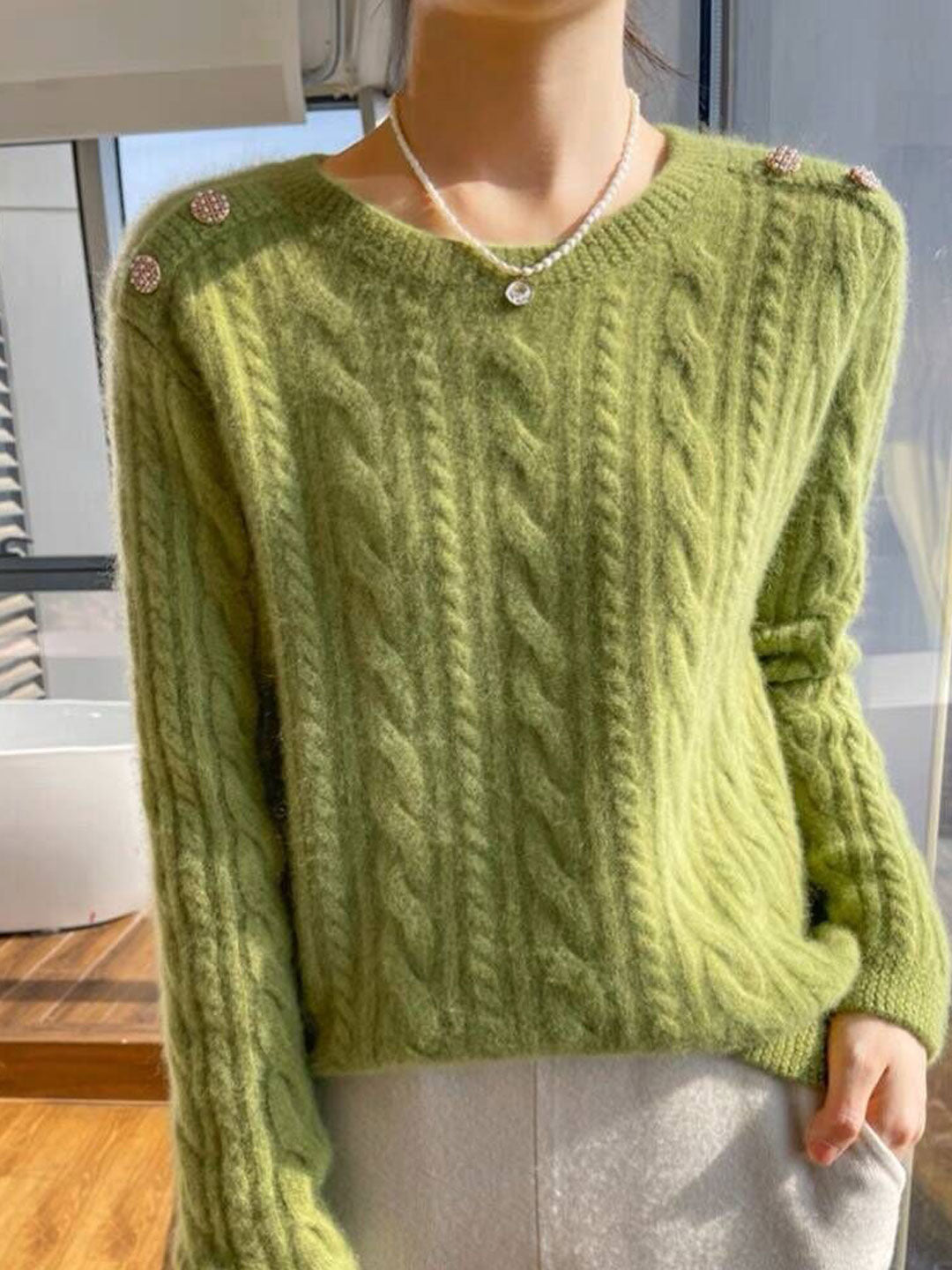 Jersey Francelina | Jersey de punto de cachemira para mujer