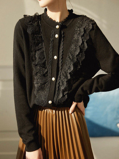 Chaleco Denny | Chaleco de encaje con cuello redondo para mujer