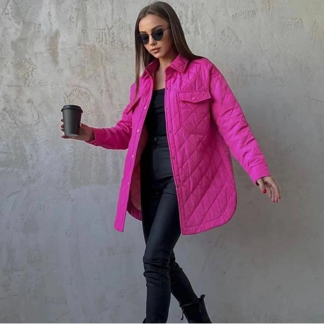 Chaqueta acolchada | Elegante | Cierre con botones, Bolsillos espaciosos | Ideal para el otoño
