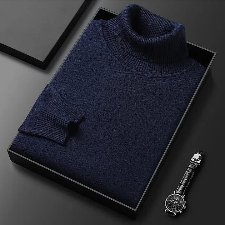 Moderno jersey de cuello alto entallado para el frío