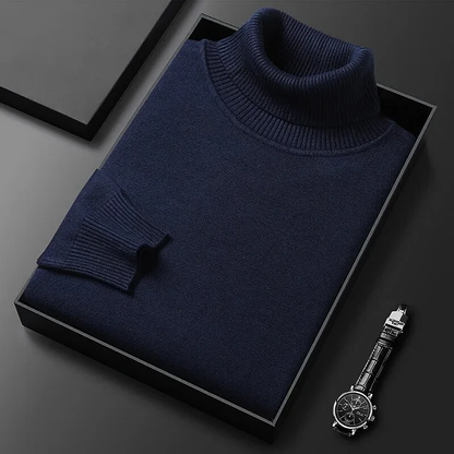 Moderno jersey de cuello alto entallado para el frío