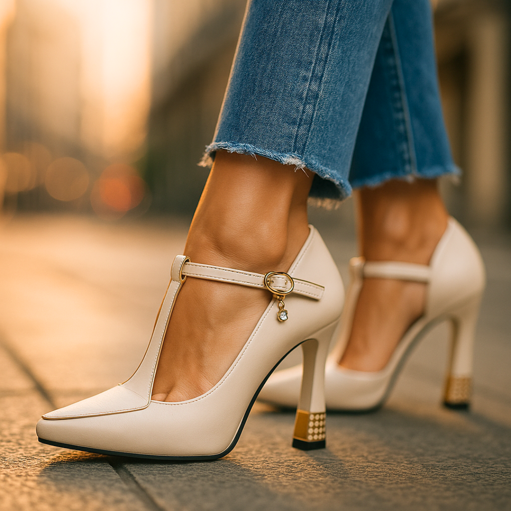 Buty Damskie Szpilki T-Strap