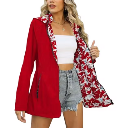 | Chaqueta reversible con capucha y estampado