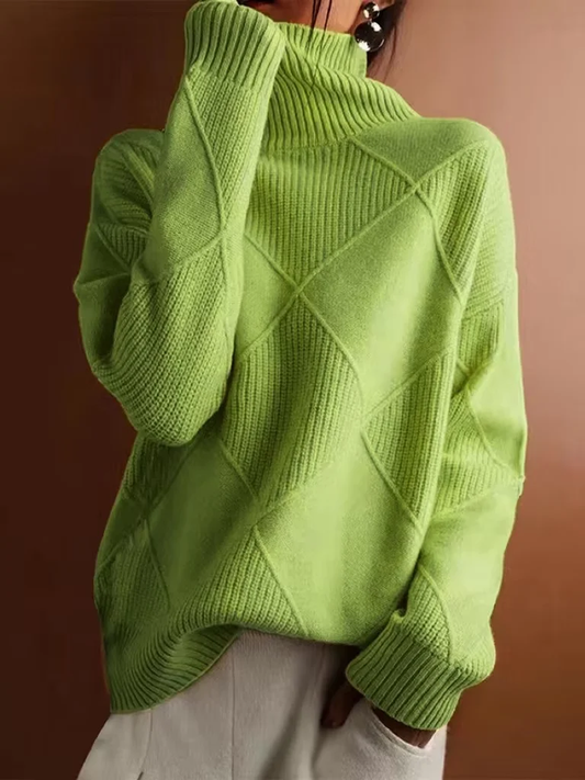 Elegante jersey de invierno con escote grueso
