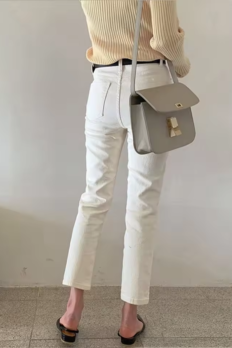 Sienna | Vaqueros rectos beige de mujer