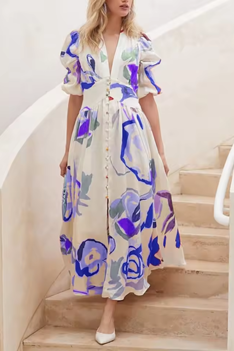 Isla | Vestido largo de playa estampado para mujer