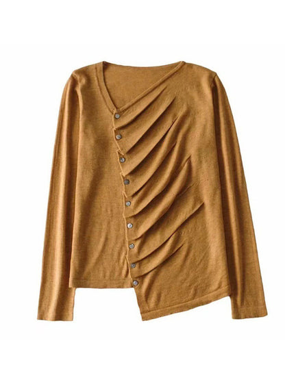 Viena cardigan | Cárdigan asimétrico plisado suelto