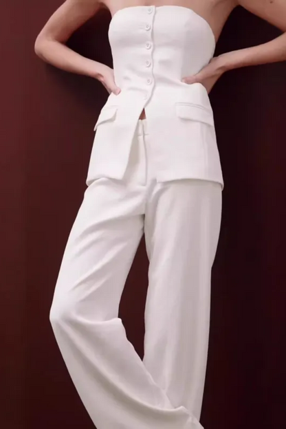 Elena | Conjunto de top y pantalón de tubo para mujer