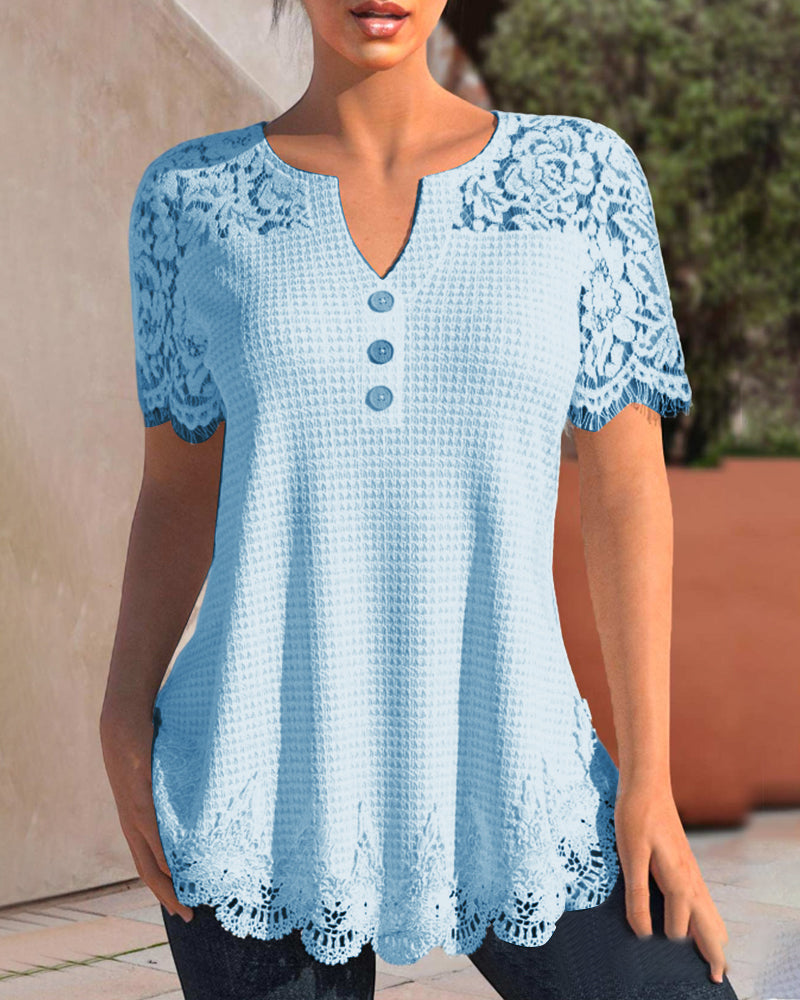 Blusa de encaje estructurada