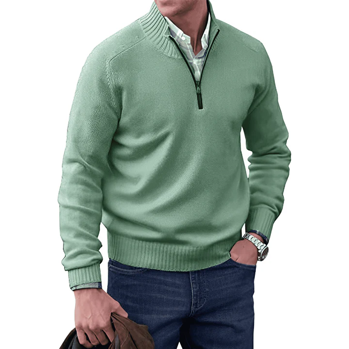 Elegante jersey con cremallera y diseño refinado