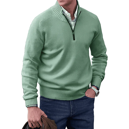 Elegante jersey con cremallera y diseño refinado
