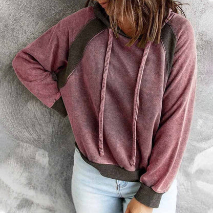 Sudadera informal con capucha y manga larga