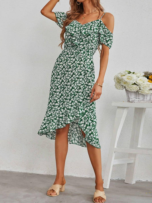 vestido con falda estampada