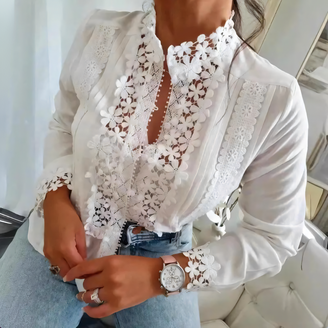 Freydis | Blusa floral con encaje