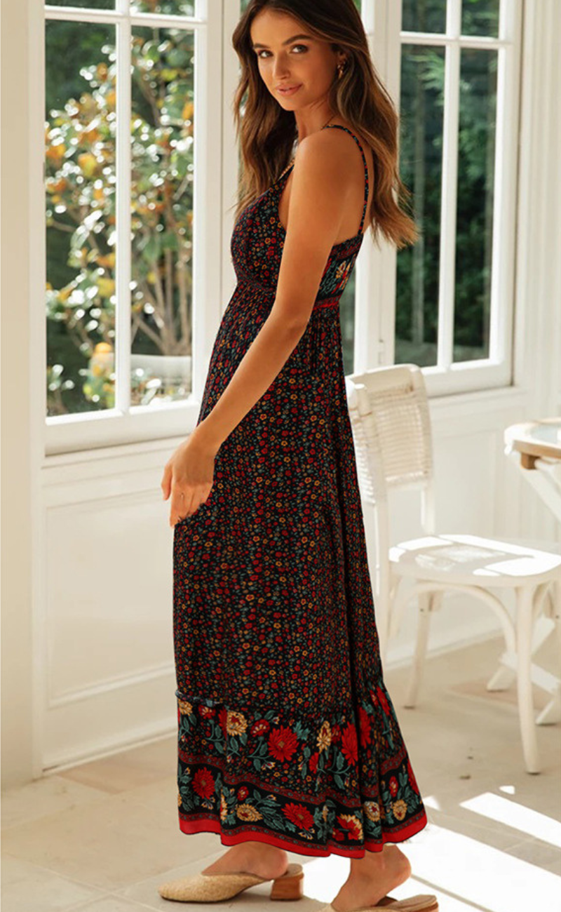 Lauryn - Vestido bohemio de tirantes