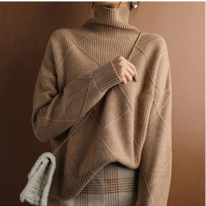 Un acogedor jersey de cuello alto para los días fríos