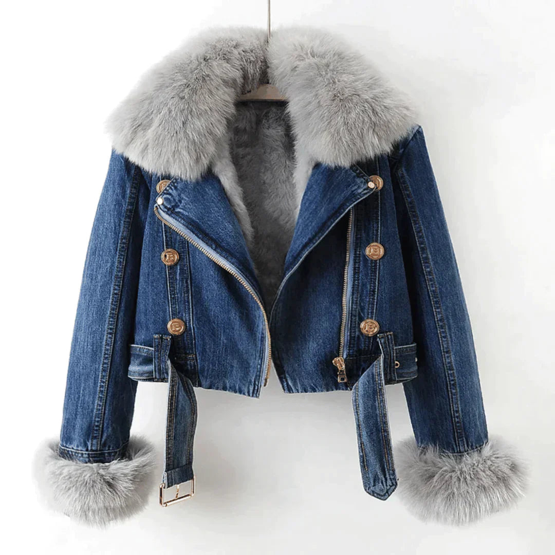 Chaqueta vaquera y de piel Elegance