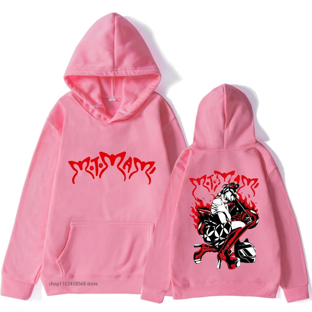Heidi Mode | Motomami Rosalia Sudadera con capucha gráfica negra