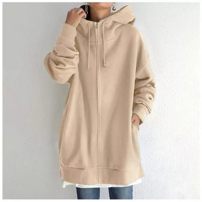 Sudadera larga con capucha para mujer