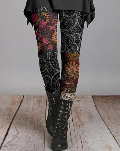 Leggings retro de estilo étnico