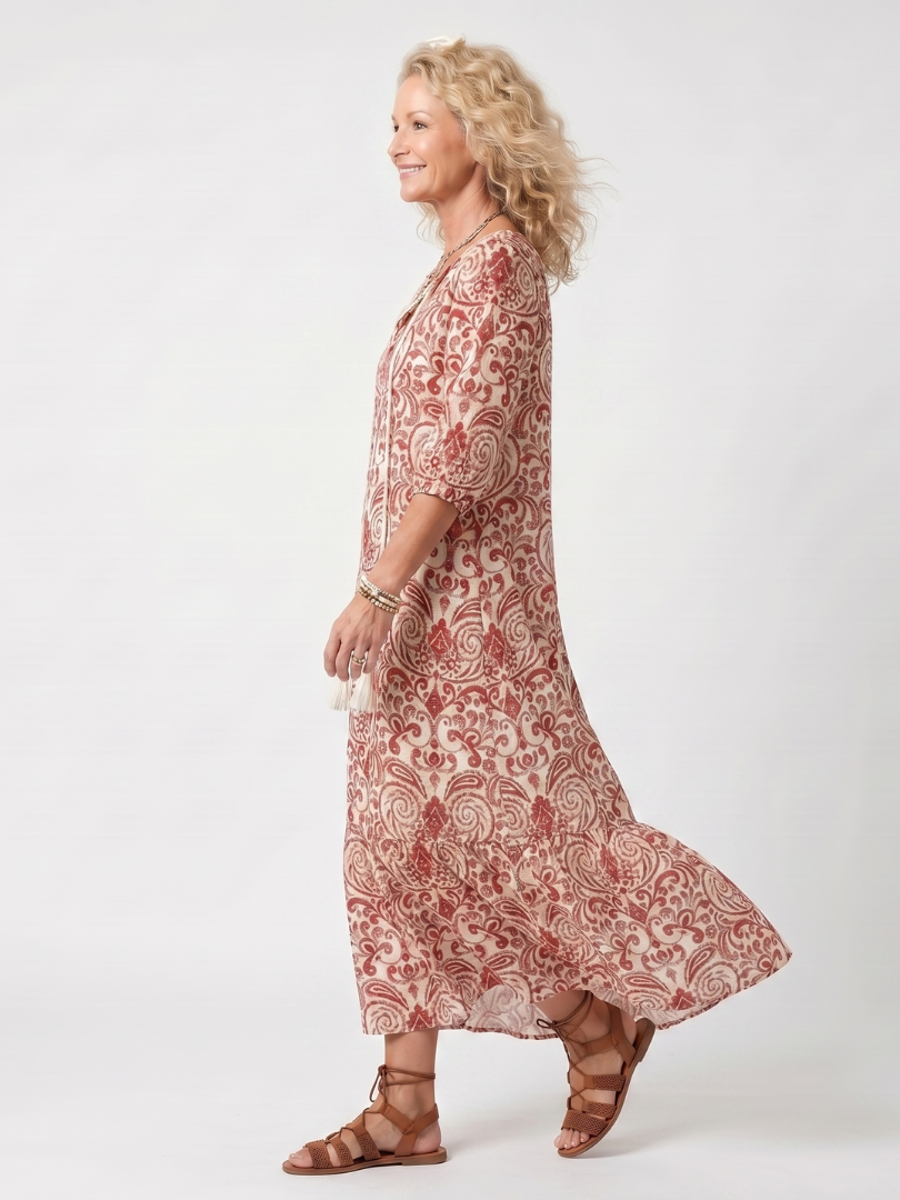 Damska Sukienka Maxi Paisley Boho