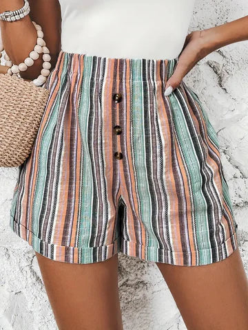 pantalones cortos con rayas en contraste