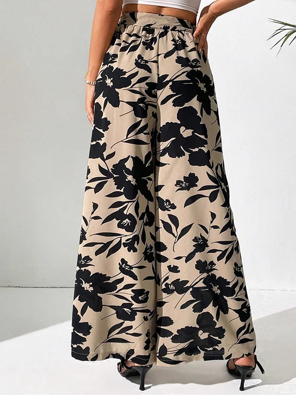 Sophia | Pantalones anchos con estampado floral | Estilo elegante | Tejido vaporoso