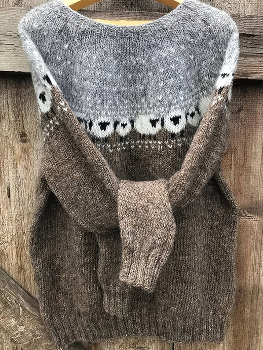 Nordic™ | Elegante jersey de invierno con estampado de ovejas en jacquard