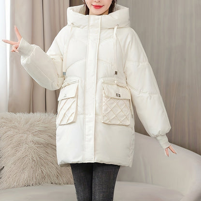 Cálida chaqueta de invierno oversize con relleno de plumón para mujer | Ideal para otoño/invierno