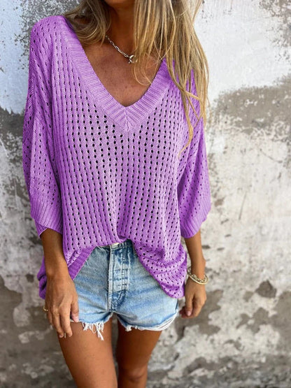 Karla | Top de punto con escote en V