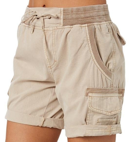 Pantalones cortos casual de cintura alta para mujer