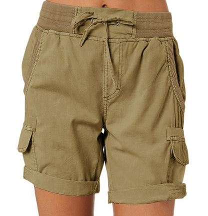 Pantalones cortos casual de cintura alta para mujer
