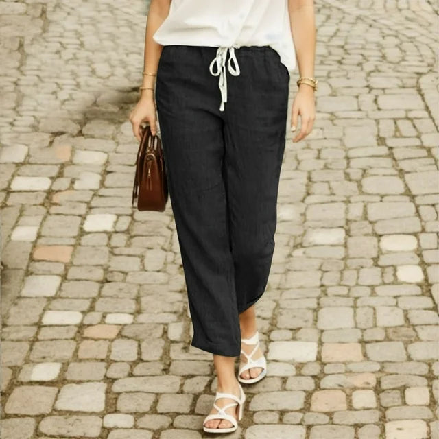 Pantalones con cordón de algodón