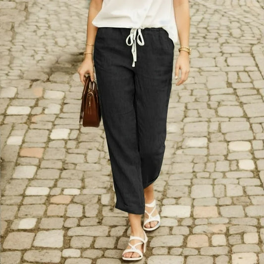 Pantalones con cordón de algodón