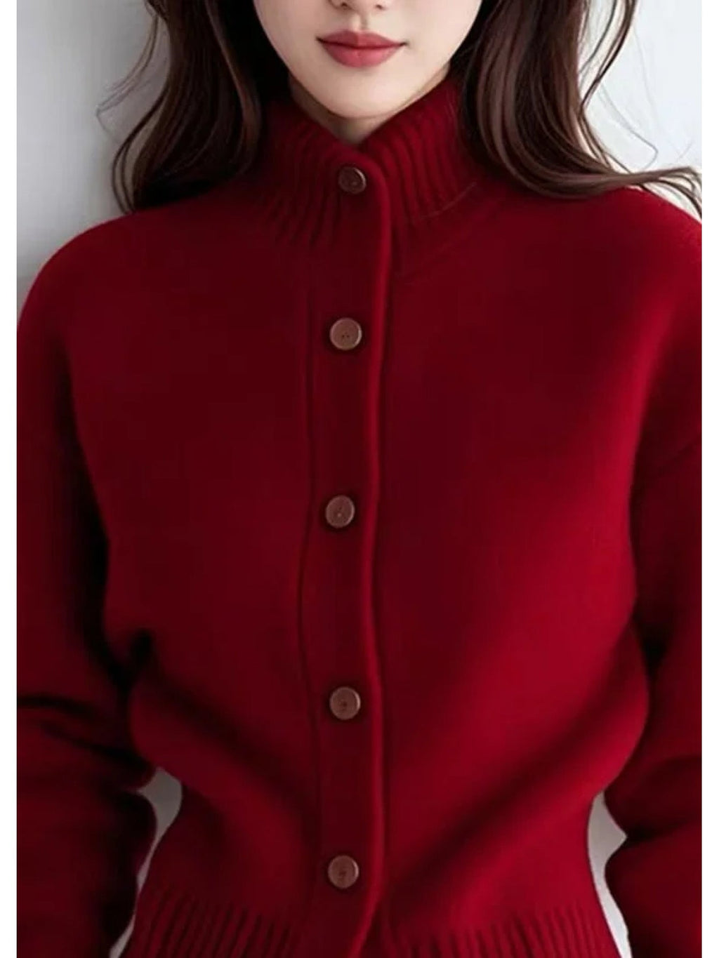 Damski Sweter Rozpinany Półgolf Zapięcie Na Guziki