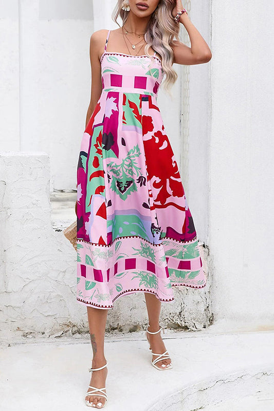 Vestido midi con pliegue en la espalda